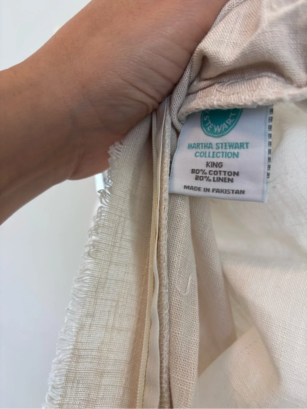 Martha Stewart Cotton Linen Pillow Covers | King Size | Natural Fiber Bedding